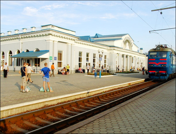 Melitopol Ukraine city railway station photo