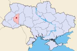 Ternopil (Ternopol) Ukraine city location on Ukraine map picture