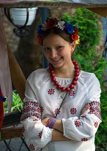 Ukrainian girl wearing national costume Ukrainian girl wearing national costume