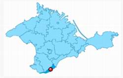 Yalta Ukraine city location on Crimea map picture