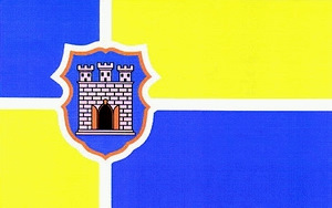 Zhitomir (Zhytomyr) city of Ukraine flag picture